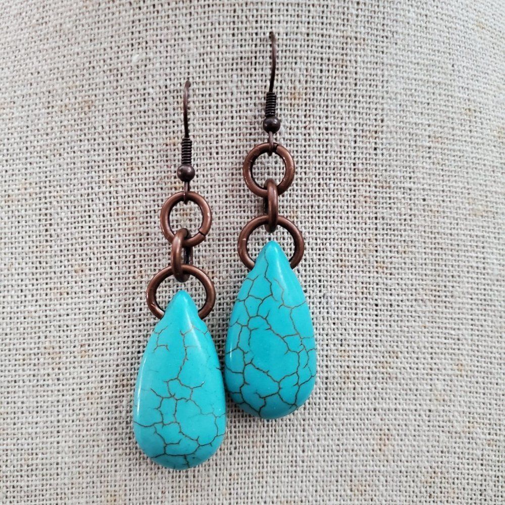 Simple & Blue earrings- Handmade(NEW) - Picture 2 of 4